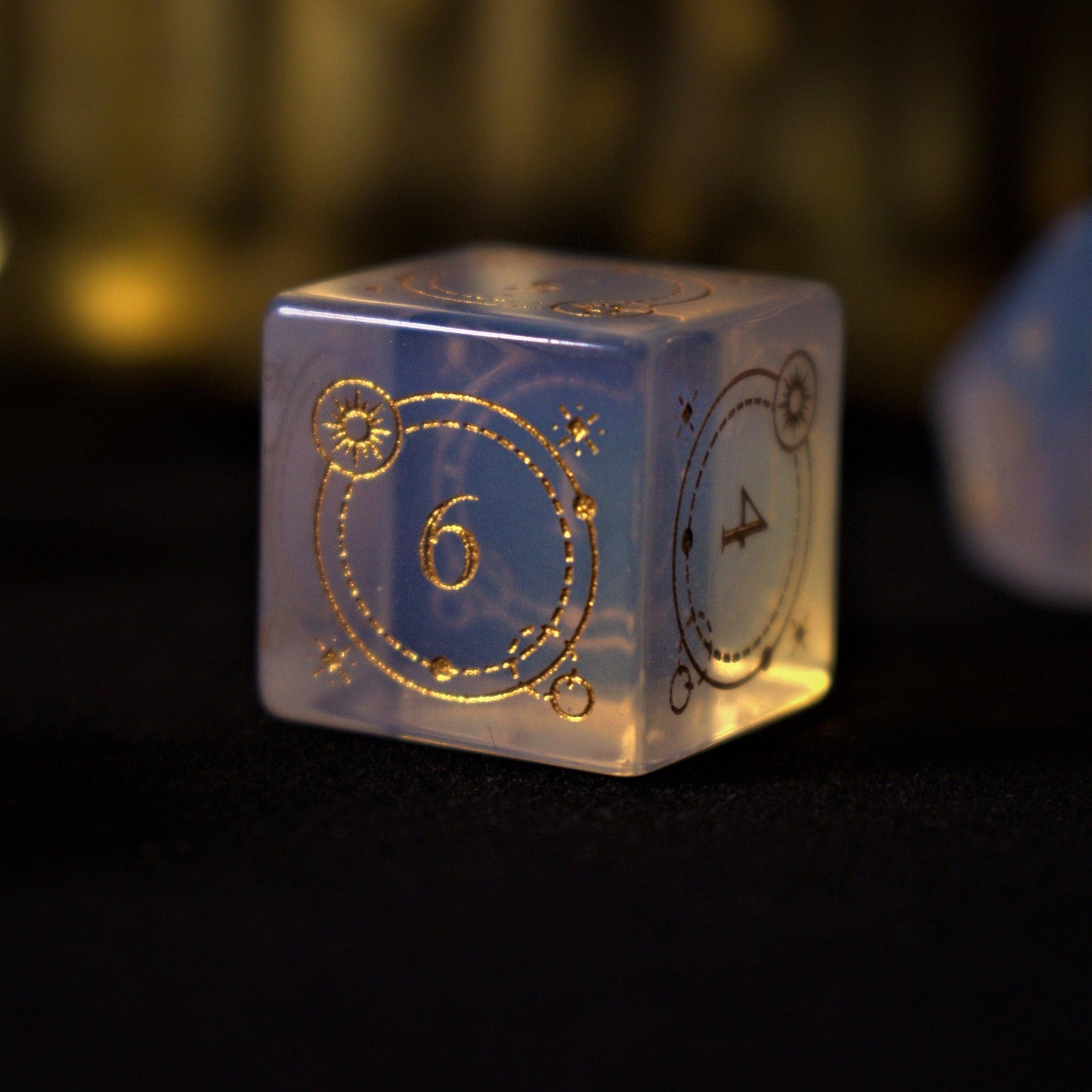 Fabled Mark Opalite Stone Dice Set