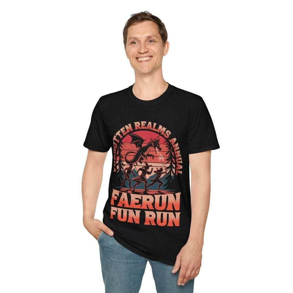 Faerun Fun Run Funny D&D T-shirt - Black / S