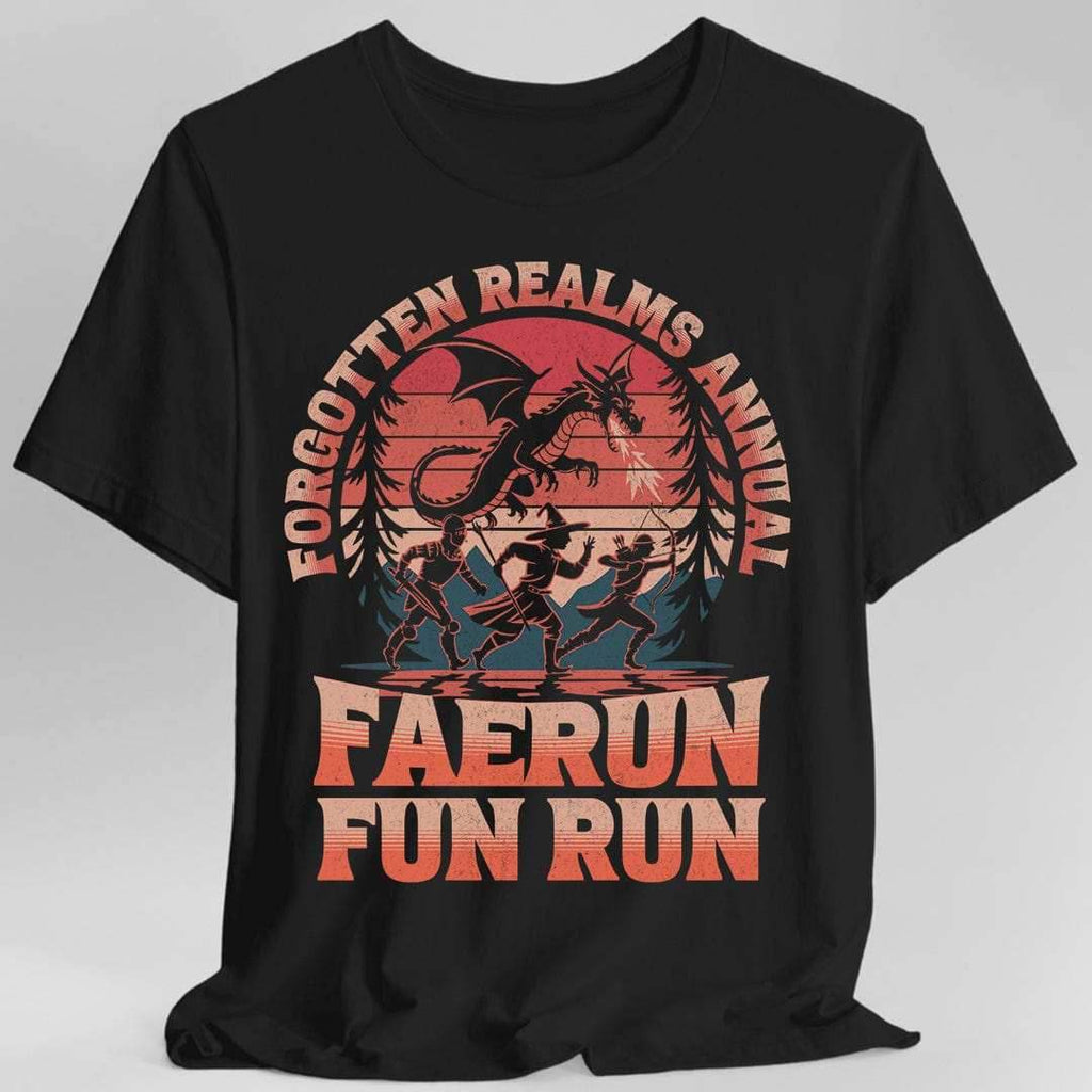 Faerun Fun Run Funny D&D T-shirt - Black / S