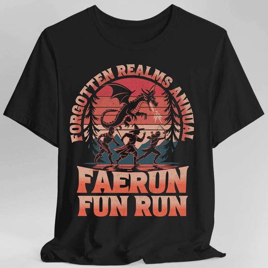 Faerun Fun Run Funny D&D T-shirt - Black / S