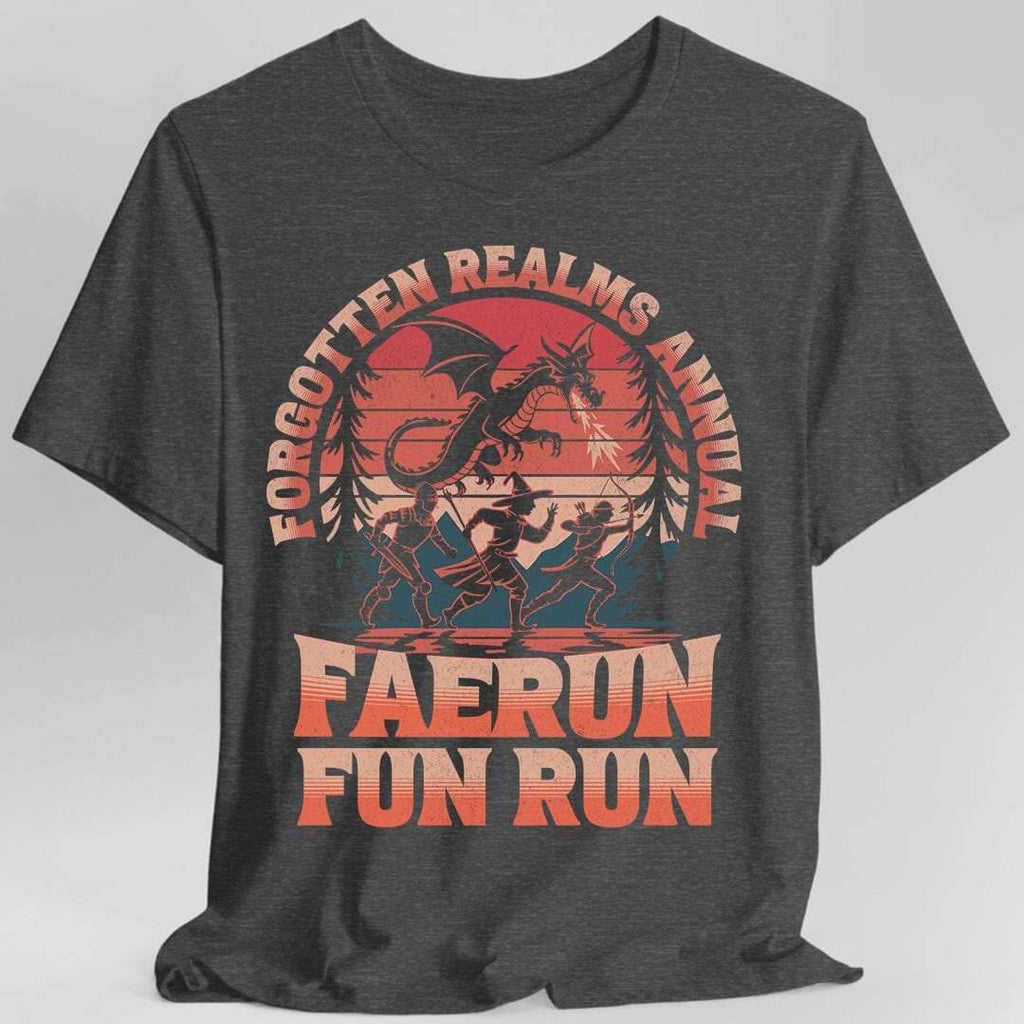 Faerun Fun Run Funny D&D T-shirt - Dark Heather / S