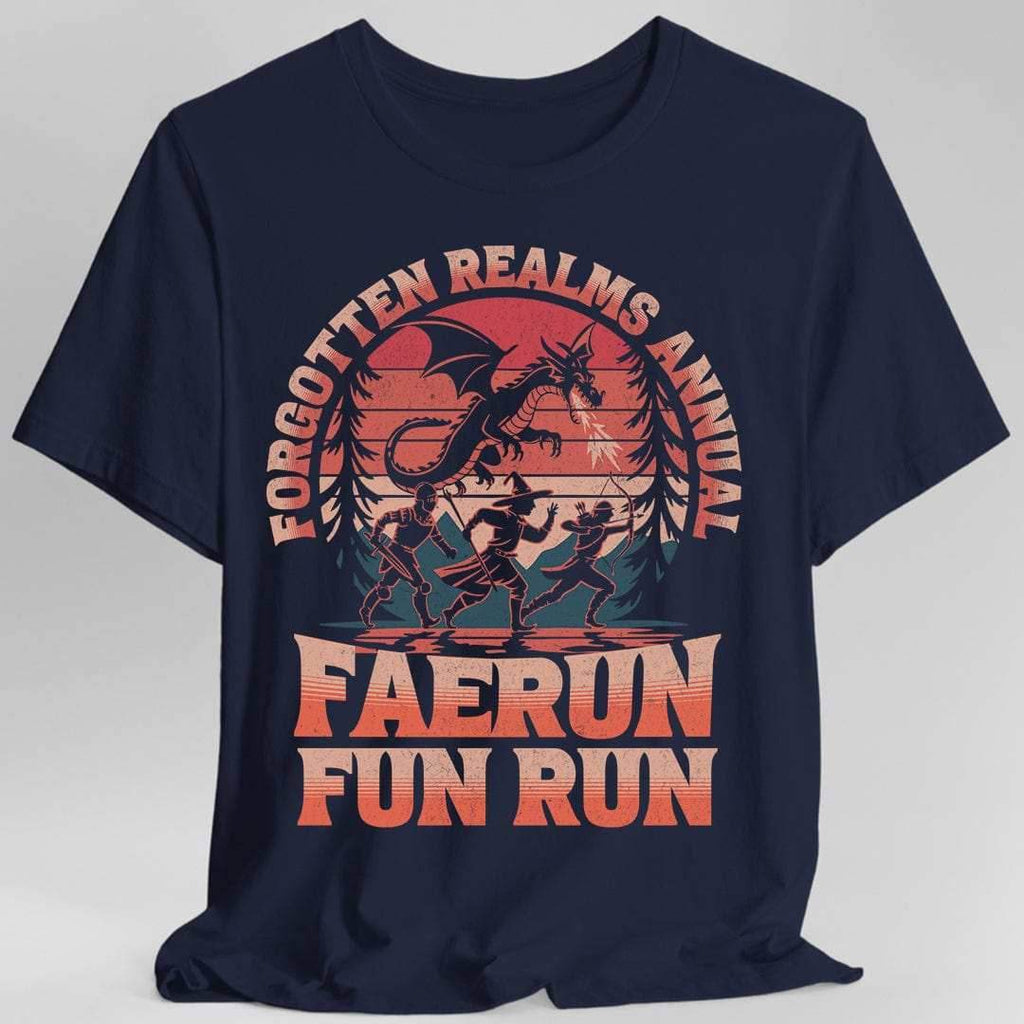 Faerun Fun Run Funny D&D T-shirt - Navy / S