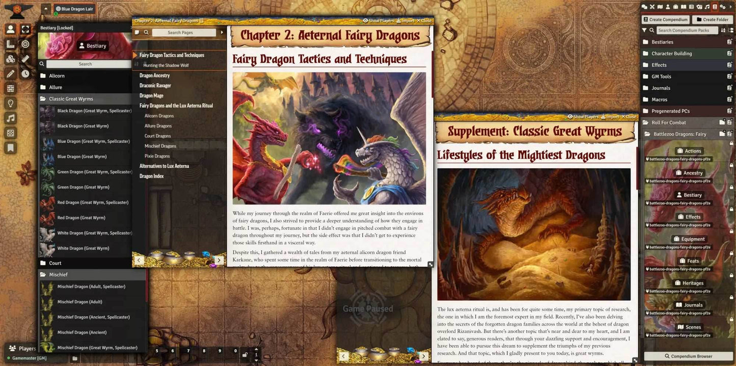 Battlezoo Dragons: Fairy Dragons for Foundry VTT - Pathfinder 2nd Edition / Foundry VTT Module