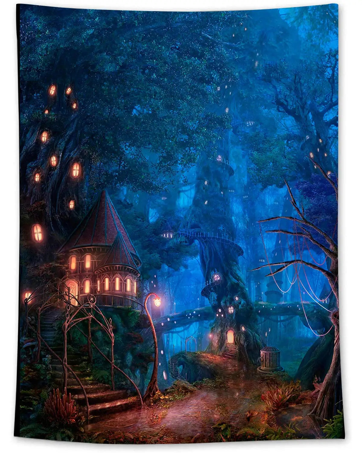 Fairytale Archway Tapestry Enchanted Forest Tapestry Wall Hanging Hazy Dark Mood Landscape Wall Tapestry Wall Art Room Decor