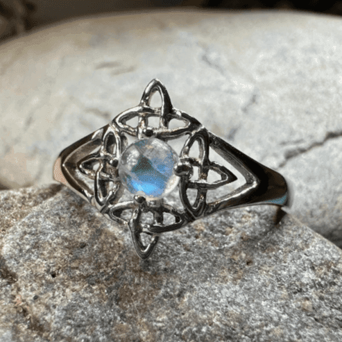 Celtic Starshine Moonstone Ring - 4