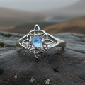 Celtic Starshine Moonstone Ring