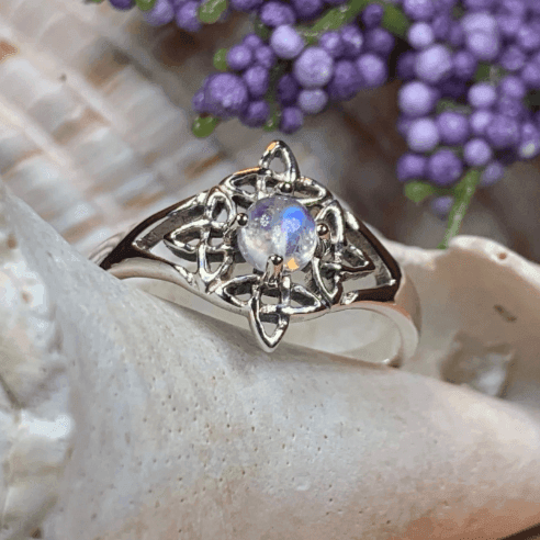 Celtic Starshine Moonstone Ring - 4