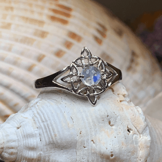 Celtic Starshine Moonstone Ring - 4