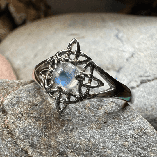 Celtic Starshine Moonstone Ring - 4