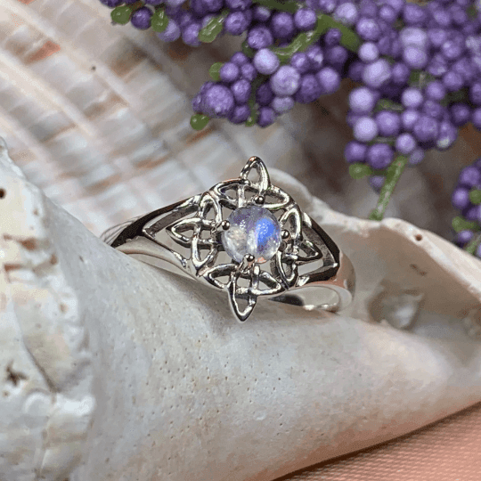 Celtic Starshine Moonstone Ring - 4
