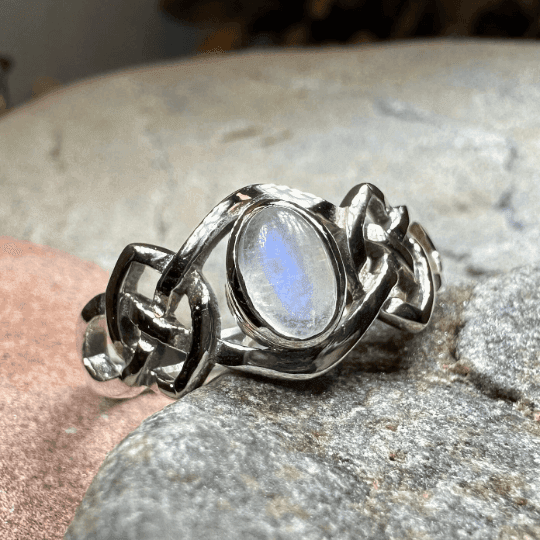 Celeste Celtic Knot Moonstone Ring - 10