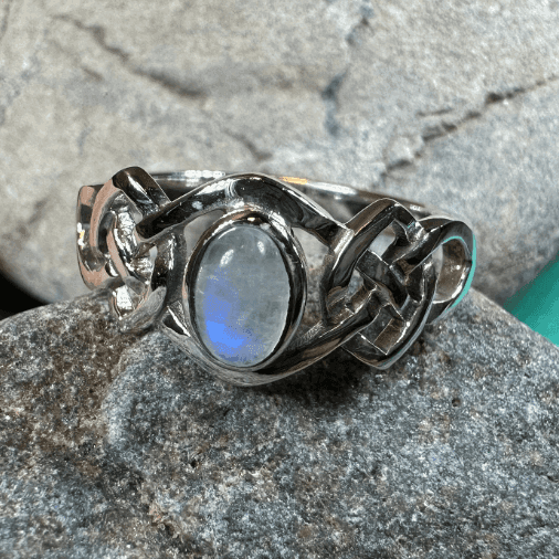 Celeste Celtic Knot Moonstone Ring - 10