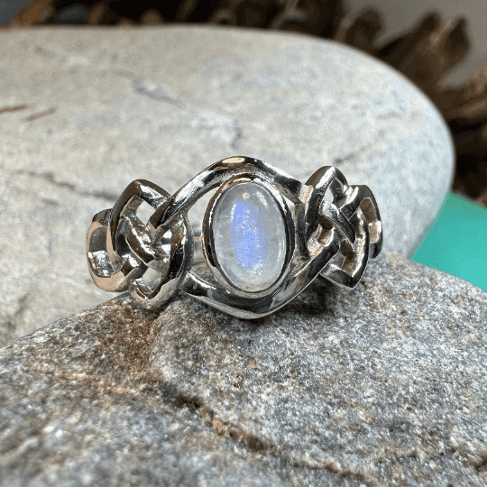 Celeste Celtic Knot Moonstone Ring - 10