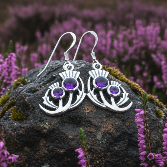 Bonnie Thistle Amethyst Earrings