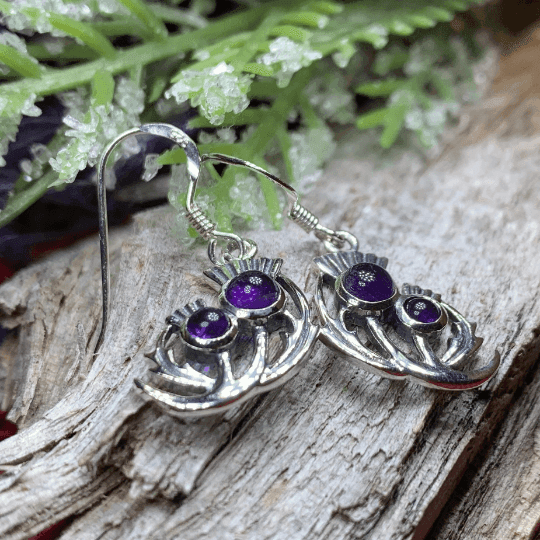 Bonnie Thistle Amethyst Earrings - Faceted