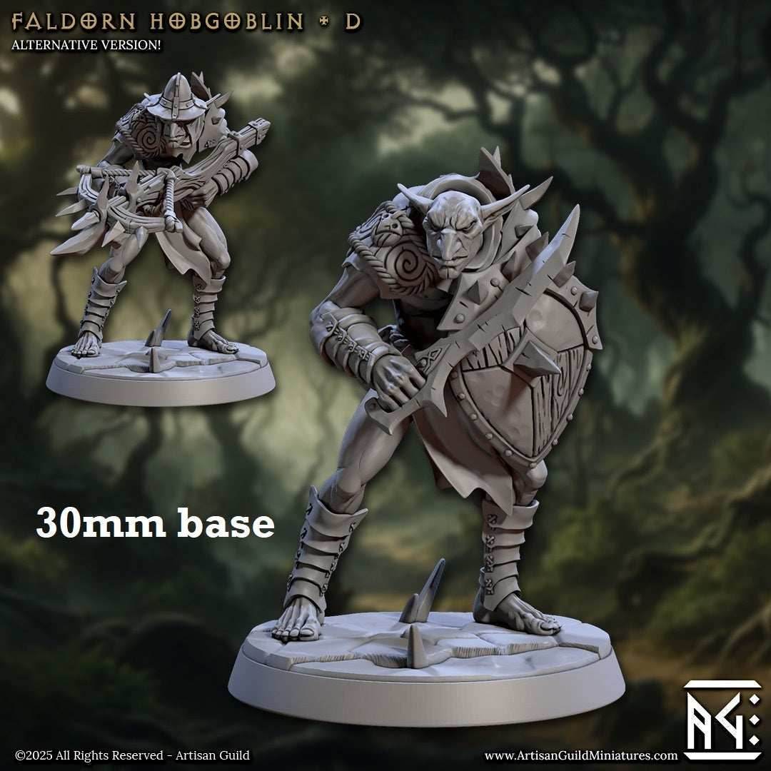 Faldorn Hobgoblin: Sculpt D (Male Hobgoblin Soldier) - No Helmet / Sword & Shield