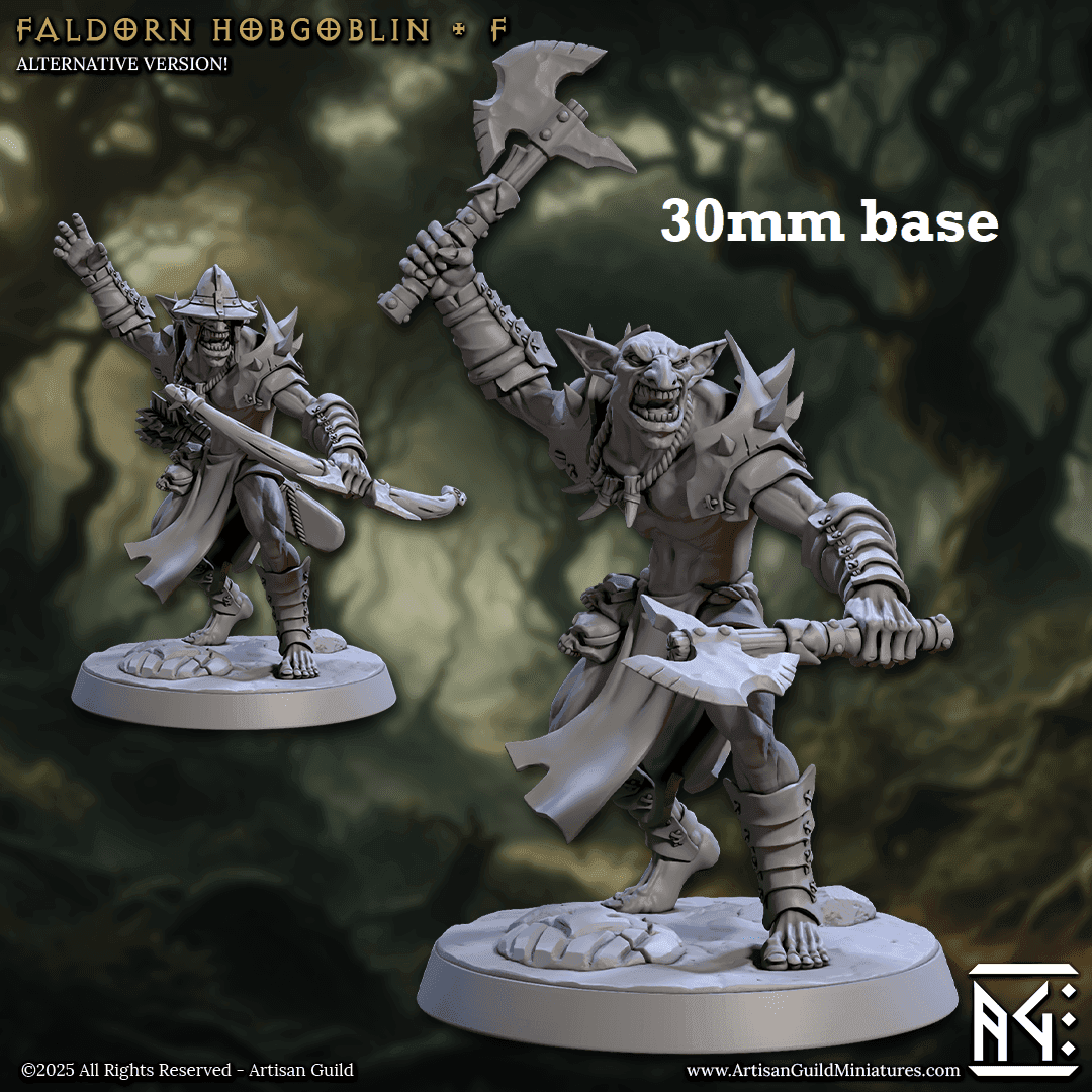 Faldorn Hobgoblin: Sculpt F (Male Hobgoblin Soldier) - No Helmet / Axe / Axe