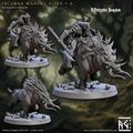 Faldorn Warhog Rider: Sculpt A (Hobgoblin Boar Calvary) - No Helmet / Dagger / Dagger