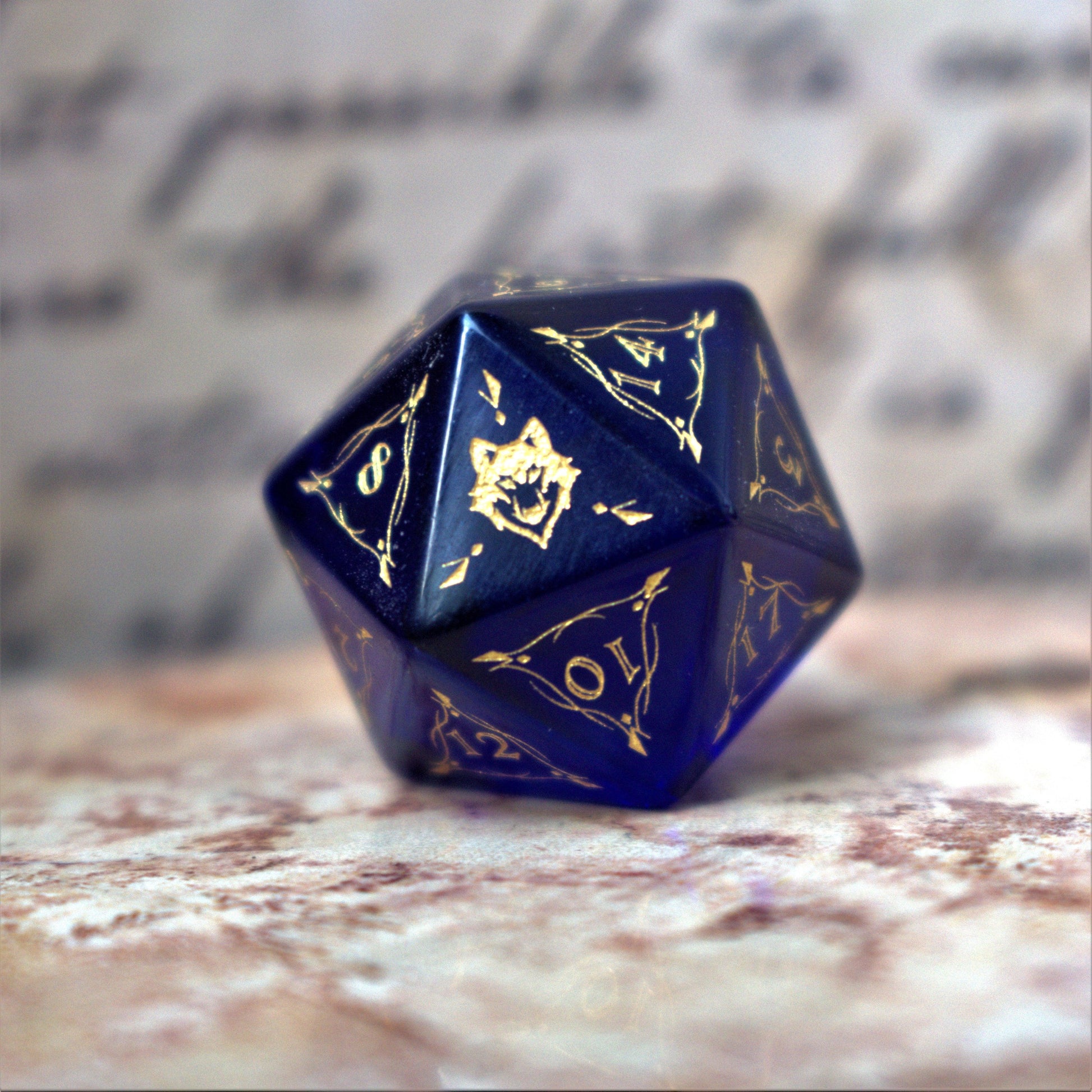 Fangs of Winter Blue Glass Dice Set