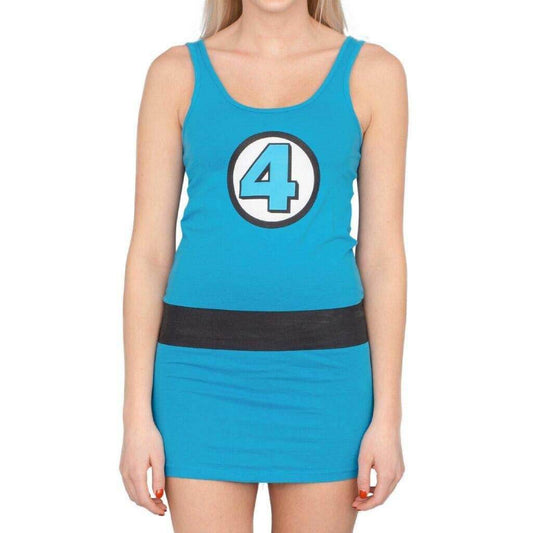 Fantastic Four 4 Invisible Woman Costume Tunic Tank Dress - S