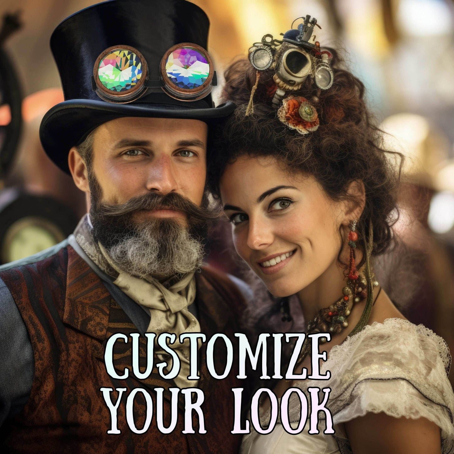 Rave Kaleidoscope Goggles Vintage Steampunk Glasses - 1.body frame