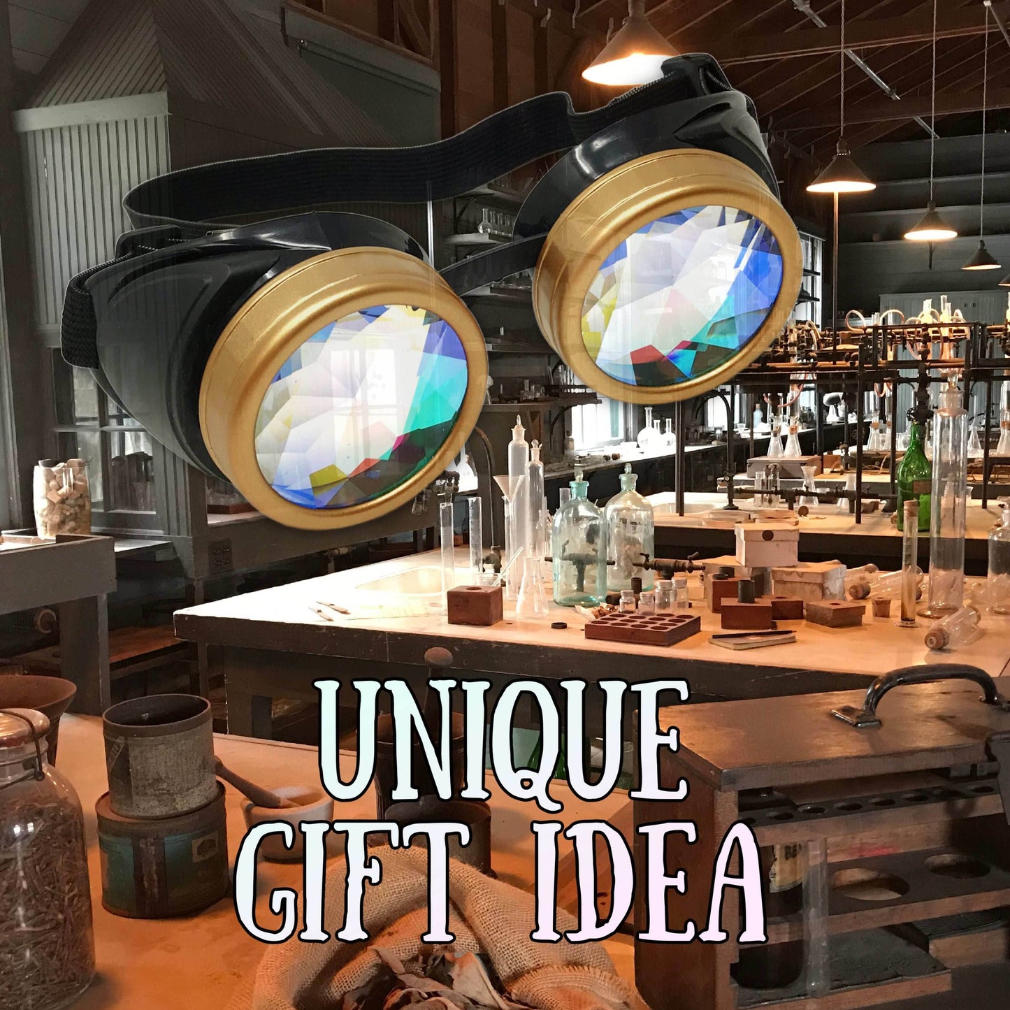 Rave Kaleidoscope Goggles Vintage Steampunk Glasses - 1.body frame