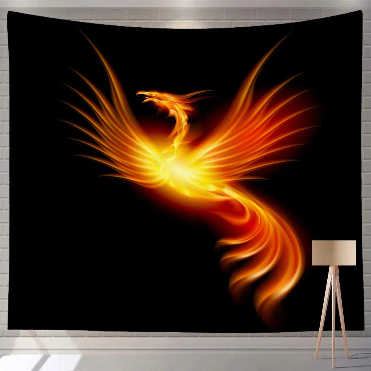 Fantasy Phoenix Bird Tapestry Red Anime Animal Hippie Tapestry Aesthetic Cool Tapestry Wall Hanging for Bedroom Dorm Home Decor