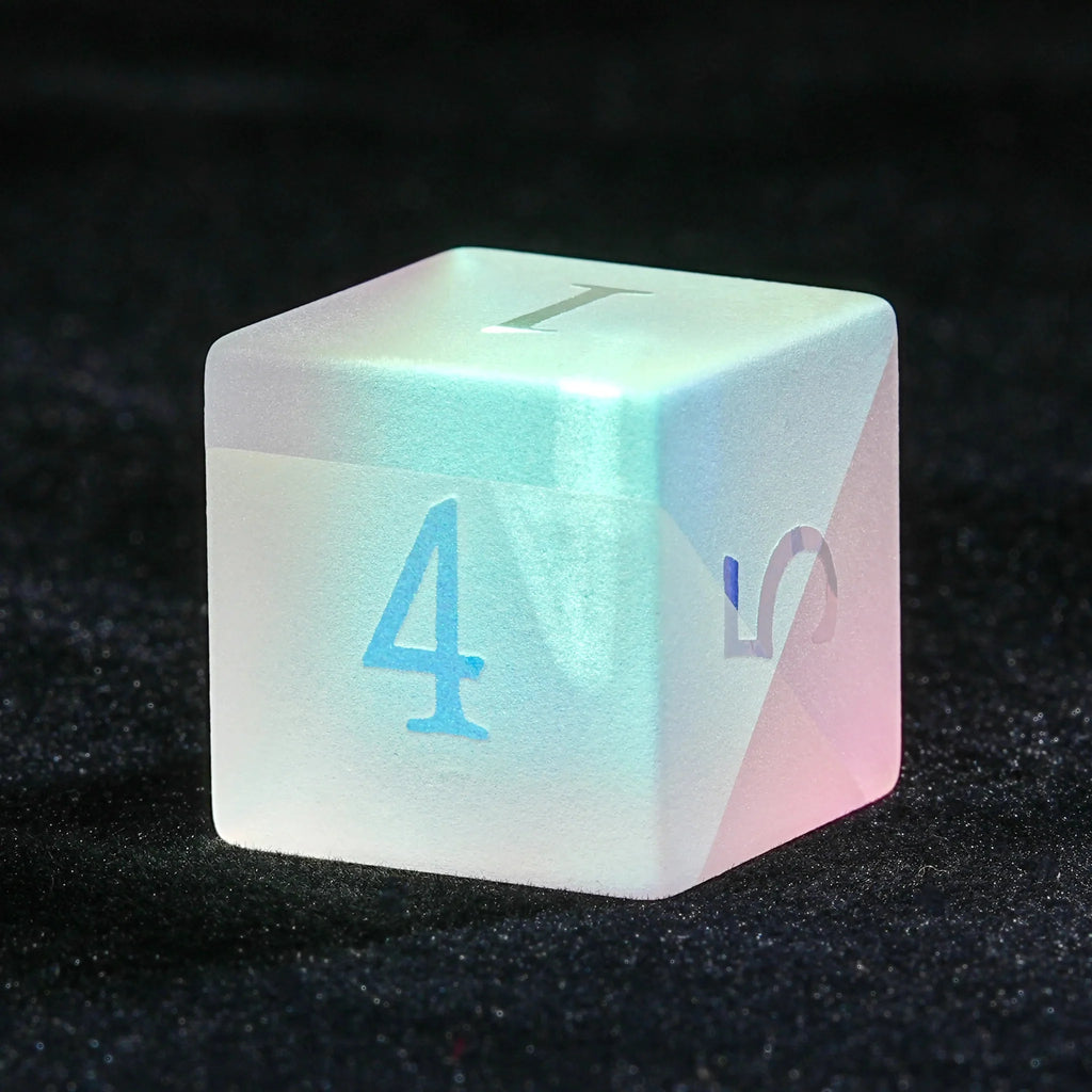 Fantasy Prism Gemstone Dice, D&D Multi-Sided Stained Glass Dice Set