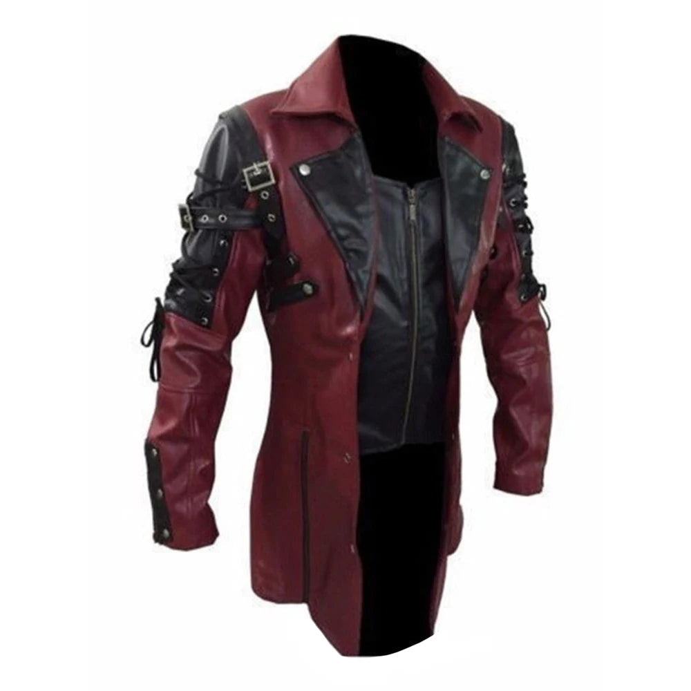 Fashion Trend Steam Cyberpunk Uninhibited Handsome Rock Roll Mens Gothic Windbreaker Motorcycle Autumn Winter Motorcycle Jacket