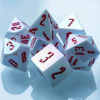 Peppermint White Colorful DND Dice (White&Red) 7-Dice - 