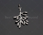 Clear CZ Micro Pave Life Tree Shape Pendant,Cubic Zirconia Tree Charm,Gold/Silver/Rose Gold Tone,15x22mm,Sku#Y347