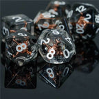 Fighter (Shield) Clear Dice w/ Golden Shield7-Dice Set Rpg - 