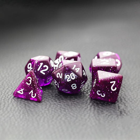 Purple Starry Acrylic Board Game Multi-sided Dice Set-DungeonDice1