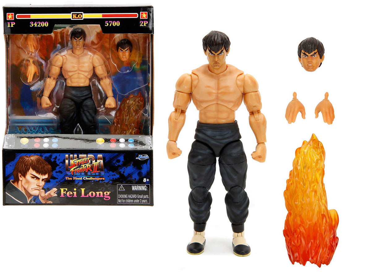 Fei Long 6" Moveable Figure with Accessories and Alternate Head and Hands "Ultra Street Fighter II: The Final Challengers" (2017) Video Game model by Jada