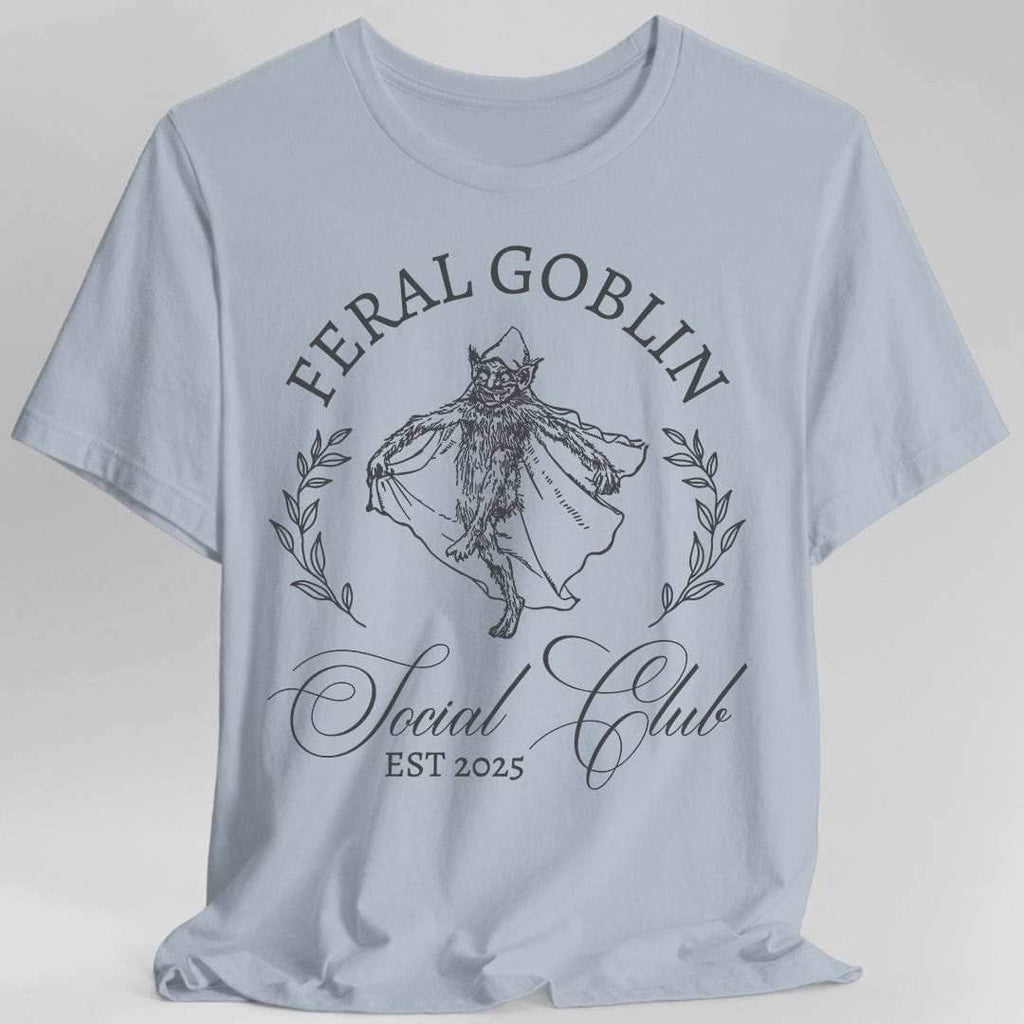 Feral Goblin Social Club T-shirt - Light Blue / S