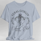 Feral Goblin Social Club T-shirt - Light Blue / S