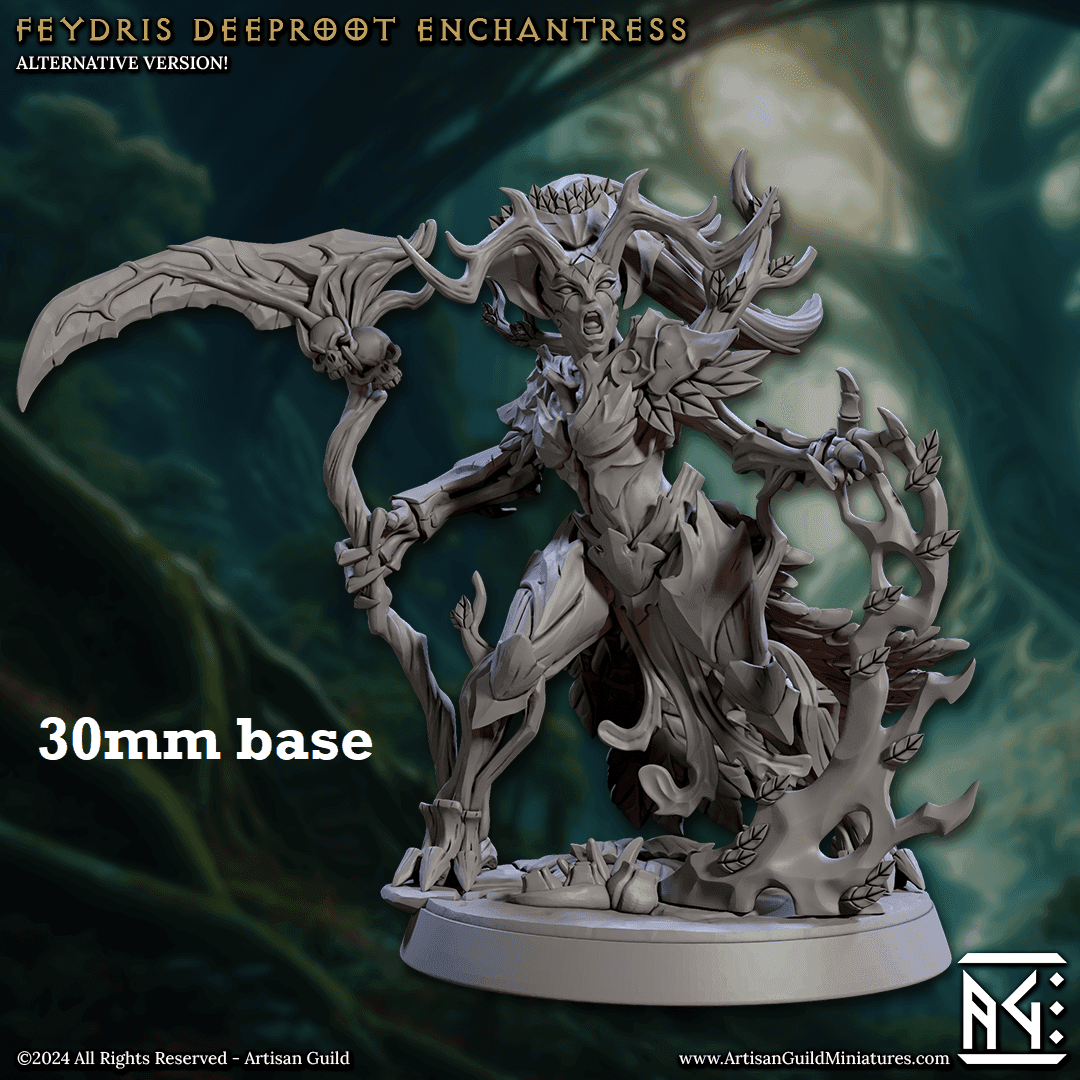 Feydris, Deeproot Enchantress (Female Spriggan Druid) - Casting Spell (Pictured)