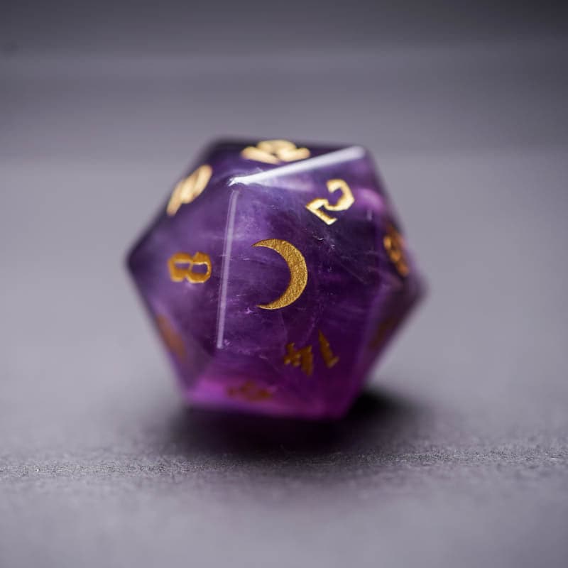 Natural Amethyst Board Game Dice Run Group-DungeonDice1