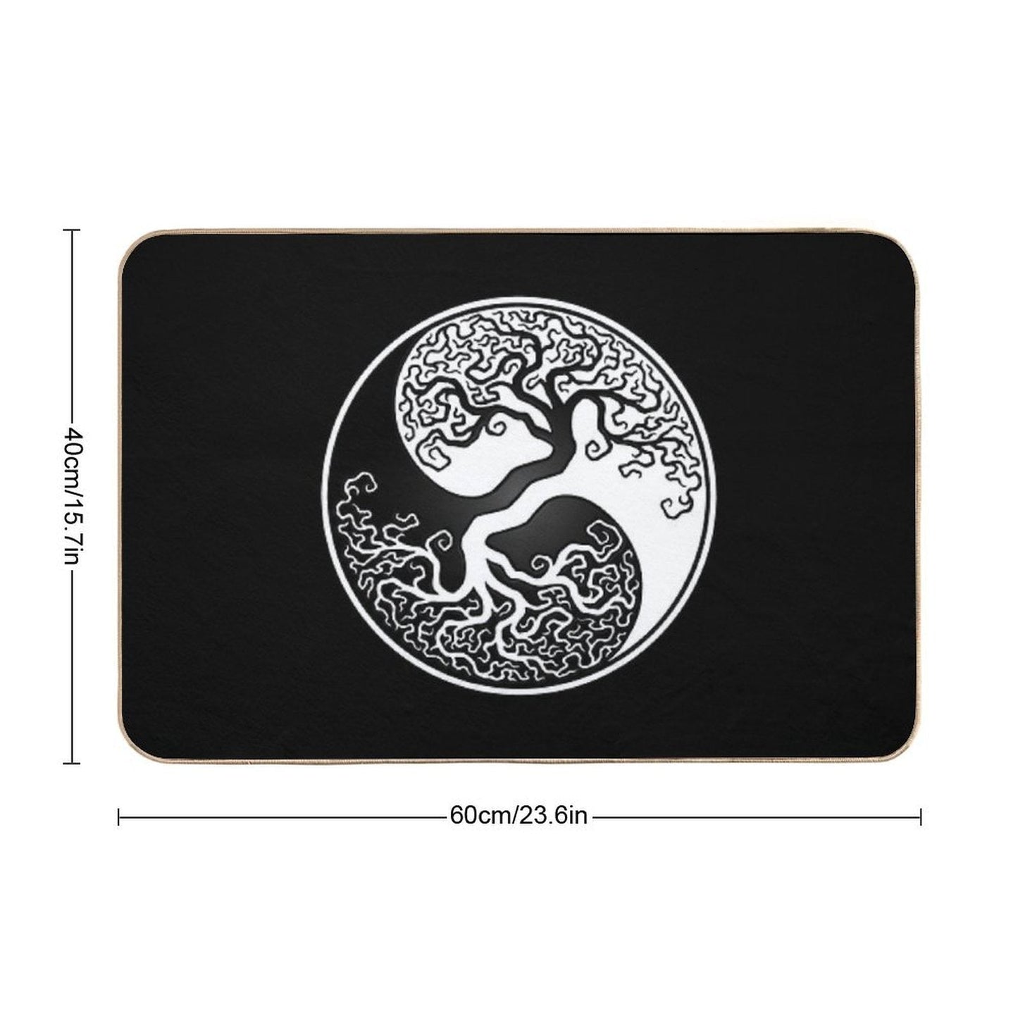 White And Black Tree of Life Yin Yang  Versatile Bath Mat