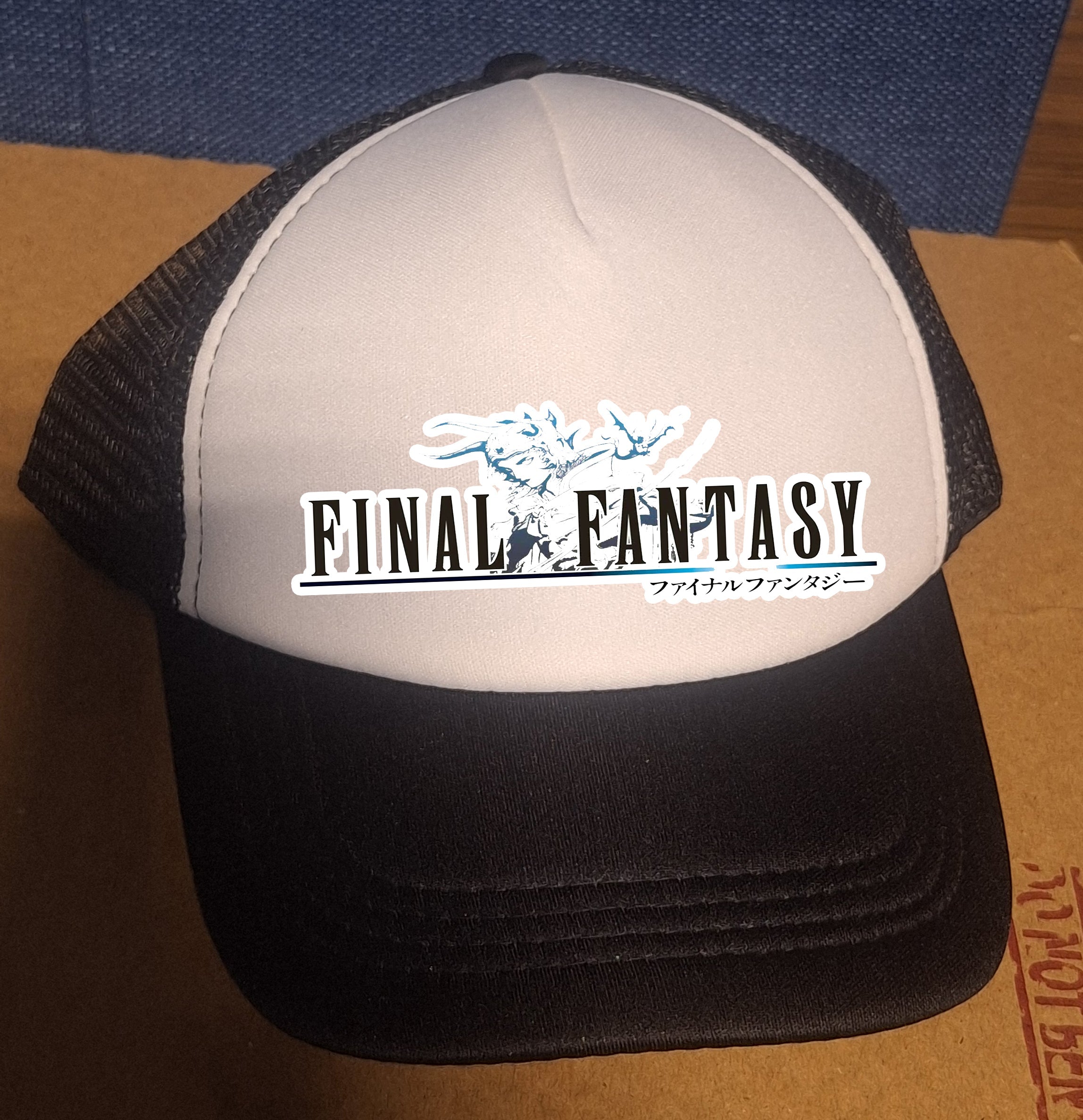 Adjustable Trucker Baseball Cap Featuring Final Fantasy Video Game Design