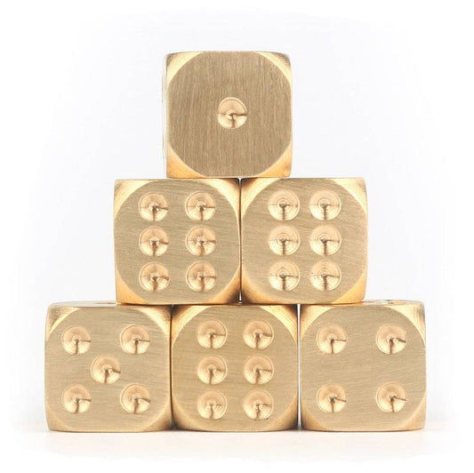 Dice - Brass  Solid Dice Hand Polished