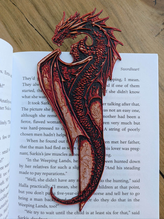 Fierce Red Dragon Bookmark – Fantasy-Inspired Gothic Book Lover’s Accessory - 