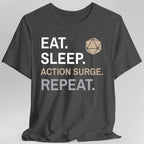 Fighter Class T-Shirt – 'Eat, Sleep, Action Surge, Repeat'
