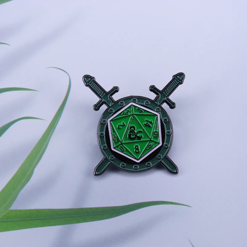 Fighter D&D badge tabletop RPG D20 pin Dungeon Master gift geeks decor