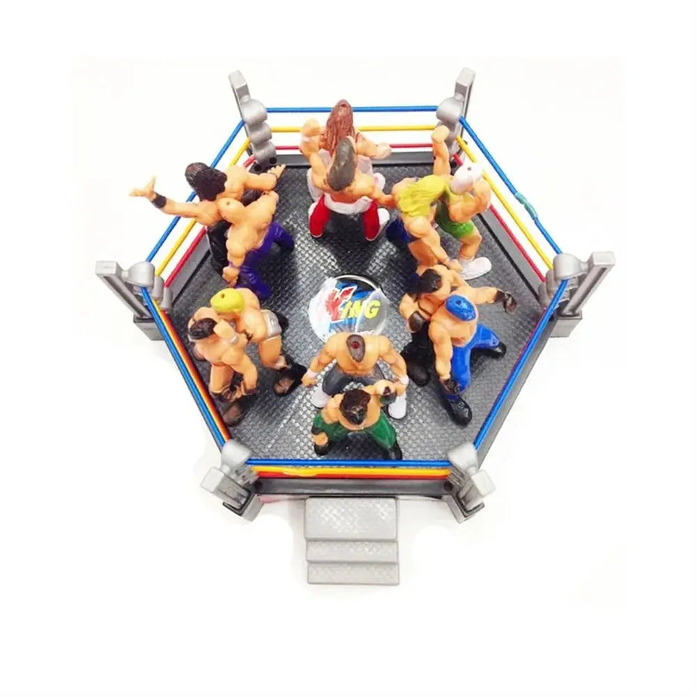 Fighting Station Wrestling Toys Wrestler Athlete Arena Cage Wrestling Figure Action Figures Assembled Gladiator Model Set