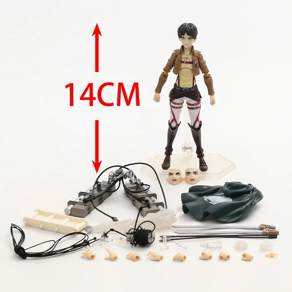 Figma 207 Eren Jaeger 203 Mikasa Ackerman 213 Levi PVC Action Figure Toy Anime Figurine Collectible Model Toy