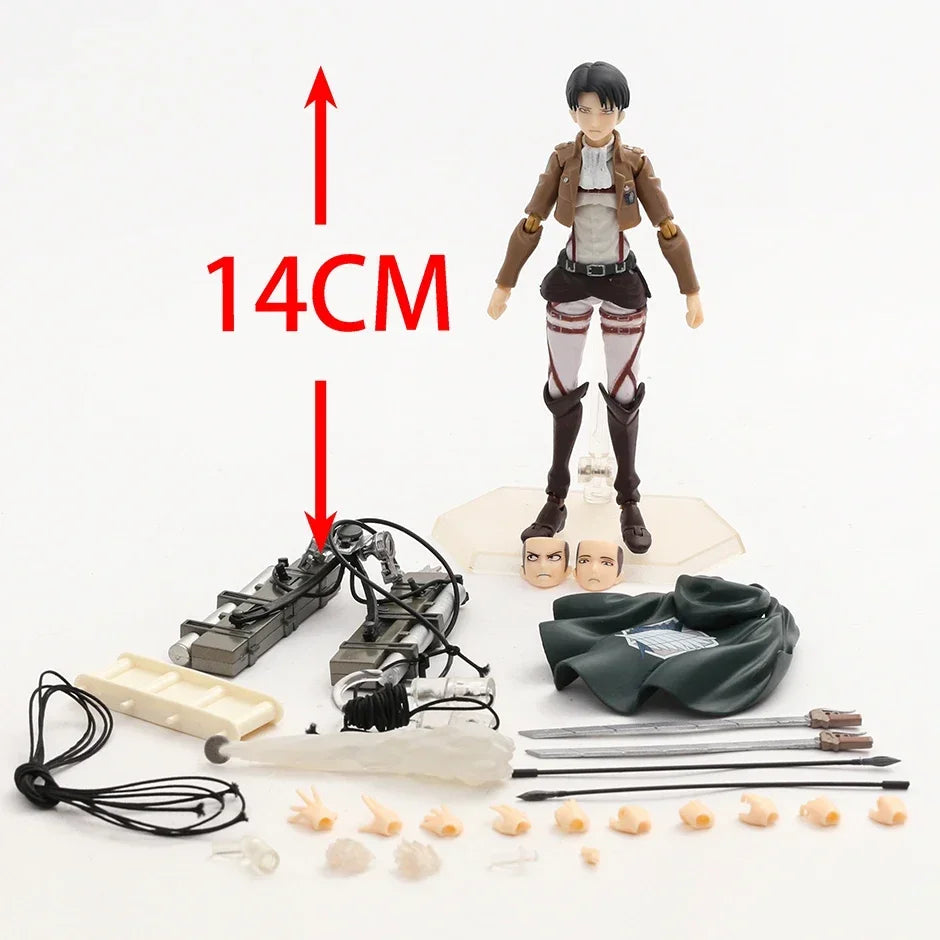 Figma 207 Eren Jaeger 203 Mikasa Ackerman 213 Levi PVC Action Figure Toy Anime Figurine Collectible Model Toy