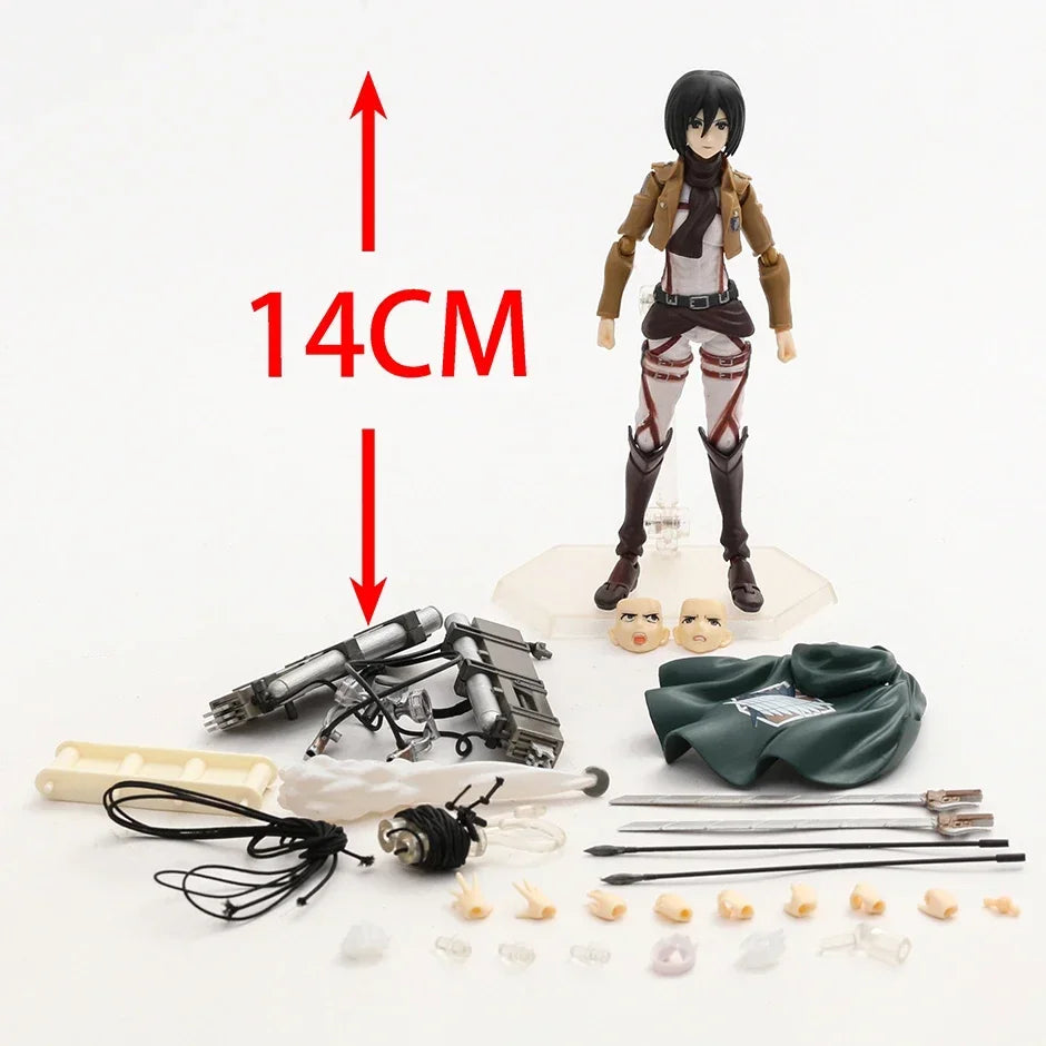 Figma 207 Eren Jaeger 203 Mikasa Ackerman 213 Levi PVC Action Figure Toy Anime Figurine Collectible Model Toy