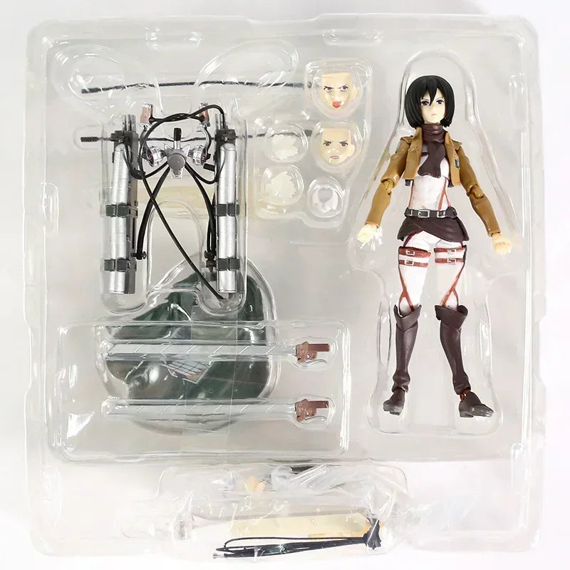 Figma 207 Eren Jaeger 203 Mikasa Ackerman 213 Levi PVC Action Figure Toy Anime Figurine Collectible Model Toy