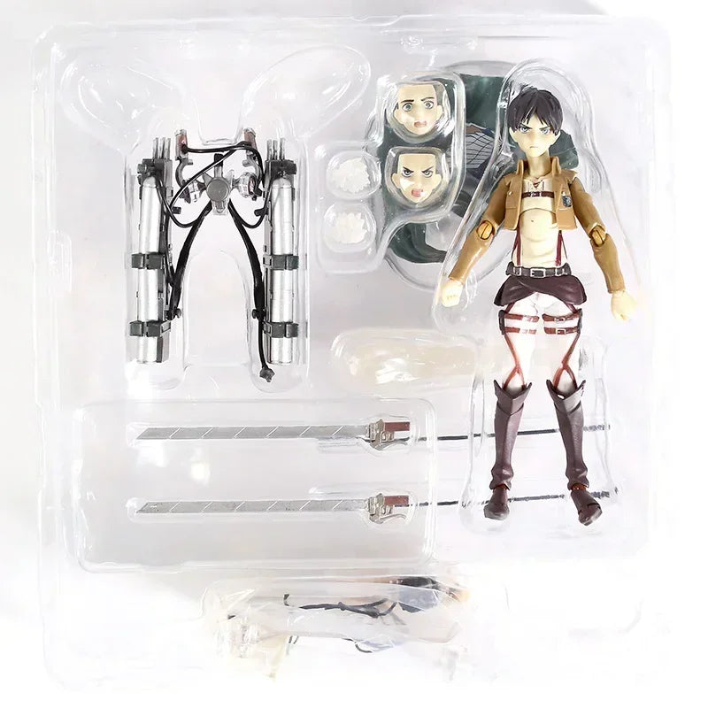 Figma 207 Eren Jaeger 203 Mikasa Ackerman 213 Levi PVC Action Figure Toy Anime Figurine Collectible Model Toy